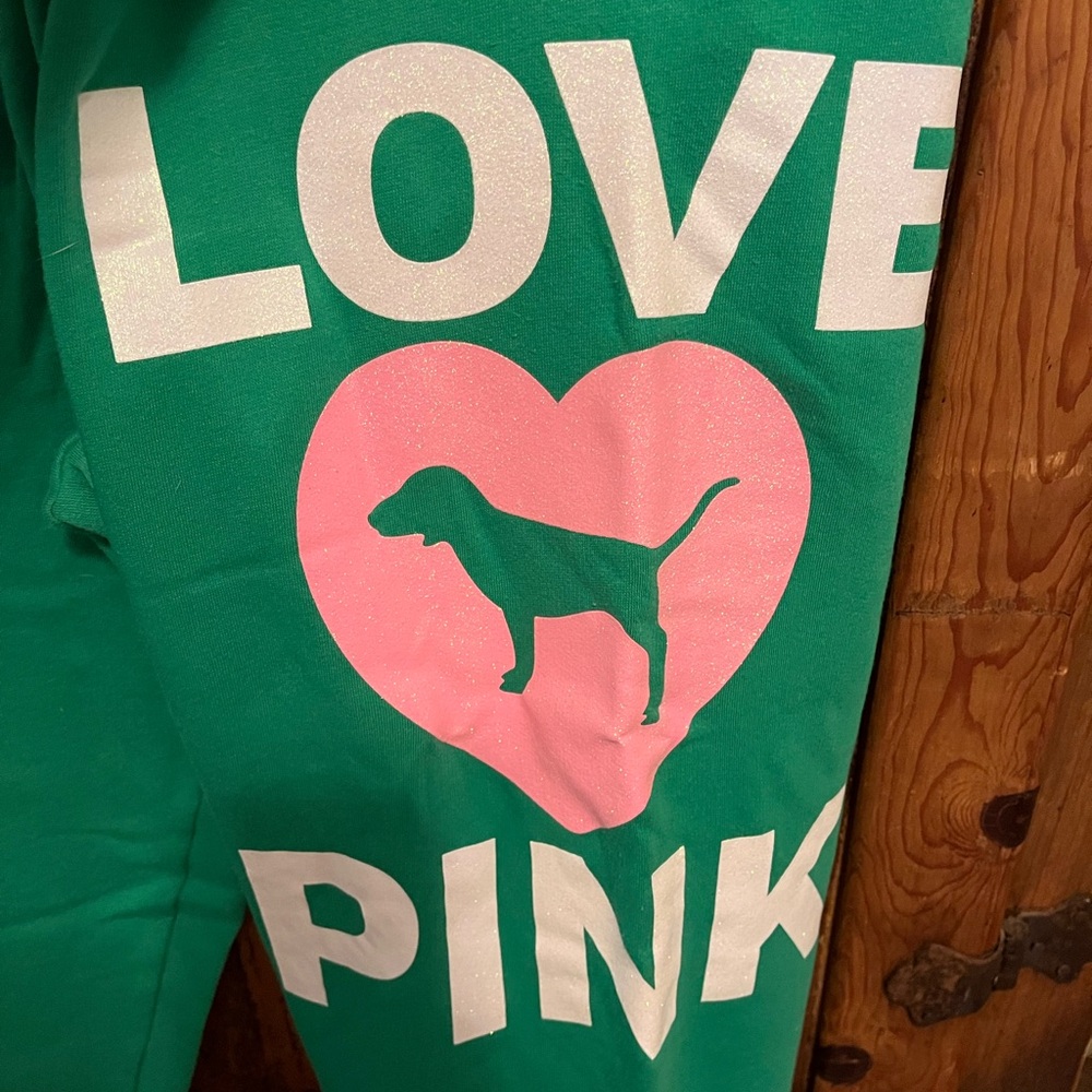 PINK Victoria's Secret Green Sweatpants - Picture 2 of 2